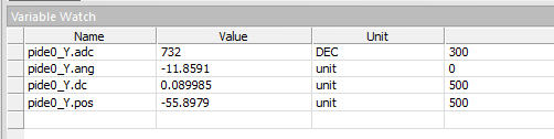 Values observed from FreeMASTER