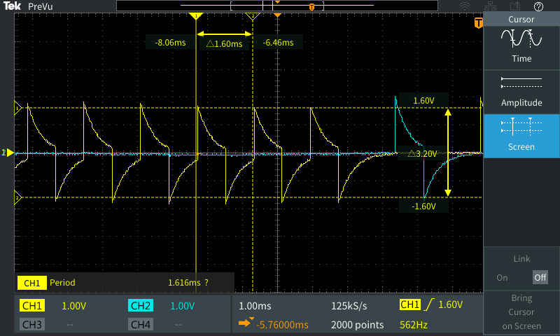 The crank/cam modified signals, zoomed in.